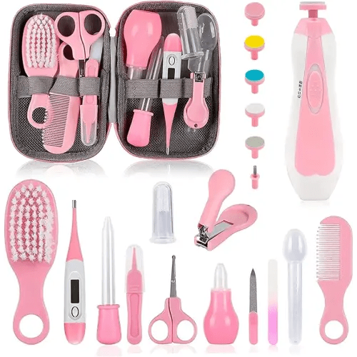 Baby Grooming Kit, Infant Safety Care Set with Hair Brush Comb Nail Clipper Nasal Aspirator,Baby Essentials Kit for Newborn Girls Boys