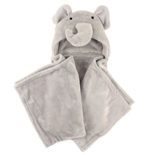 Hudson Baby Hooded Animal Face Plush Blanket, Elephant, One Size : Target