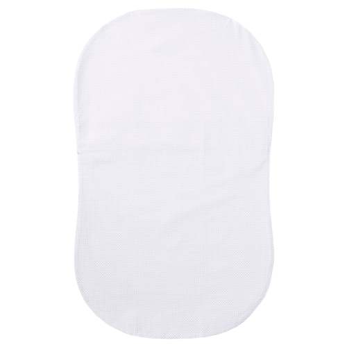 HALO - BassiNest Fitted Sheet 100% Cotton | Grey Pin Dot - white