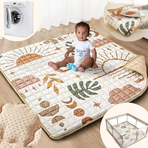 Baby Play Mat: 50x50 Playpen Mat (Boho Nature)