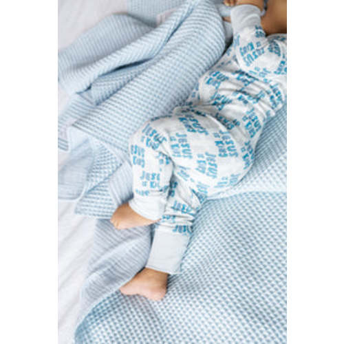 Jesus Is King Blue PJ Footless Onesie Bamboo – Holy Pals