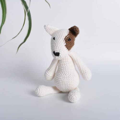 English Bull Terrier Amigurumi Animal Crochet Stuffed Kid Plush Toy | Custom Color