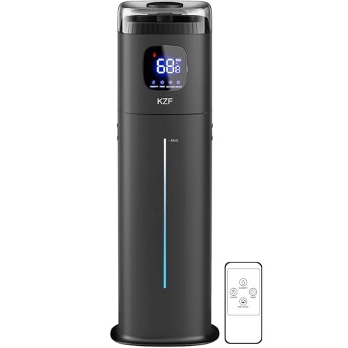 KZF Large Humidifier for Bedroom, 9L/2.5Gallon Ultrasonic Cool Mist Humidifier with Humidistat, 360°Nozzle, 350ML/H Big Mist Level, Suitable for Kids Room Livingroom Yoga Office Plant (Black)