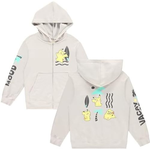 Mad Engine Pokemon Boys Pikachu Zip-Up Fleece Hoodie- Pokemon for Little and Big Boys Sizes XS-XL