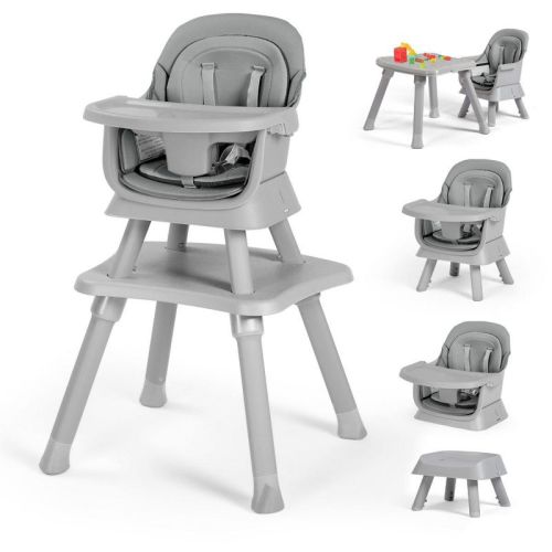 Kinder King 8 In 1 Baby High Chair, Coverts To Dining Booster Seat, Removable Tray & Double Seat Cover, Easy To Wipe