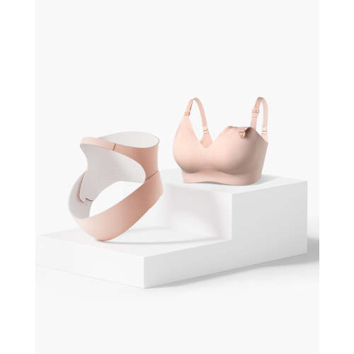 Ergonest Belly Band and Ultra Soft Seamless Nursing Bra YN21 | Pregnancy Comfort Bundle