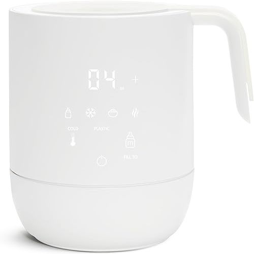 Munchkin® Precision Baby Bottle Warmer for Breastmilk, Formula, Food Jars, and Sterilizing Small Parts - Compatible with All Bottle Brands, Glass, Silicone & Plastic, Digital Display, White (Plug-in)