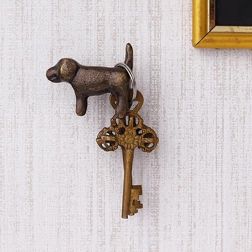 Indian Shelf 3 Pieces Iron Cute Puppy Wall Hooks Vintage Kids Coat Hooks Dog Animal Decorative Wall Hooks for Hanging Towels, Purse, Bags, Tie, Coat