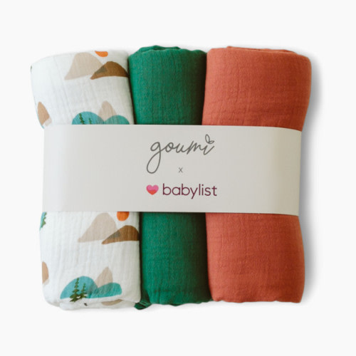 Goumi Kids x Babylist Muslin Swaddle Set (3 Pack) - Sunset Peak