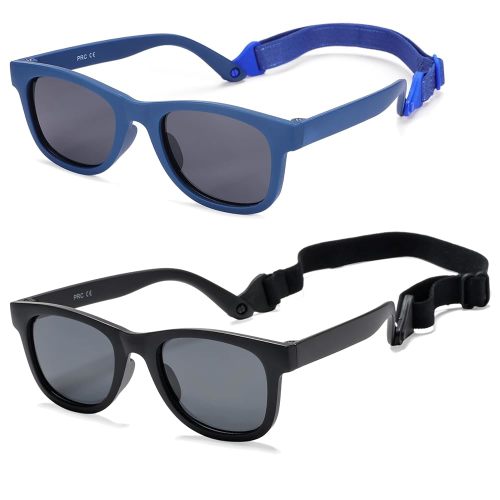 COASION Bendable Flexible Polarized Newborn Baby Sunglasses with Strap for Infant Boys Girls Age 0-12 Months CA8042