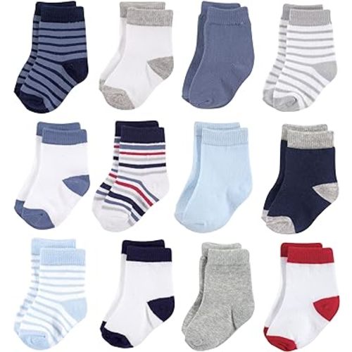 Hudson Baby Baby Girls' Cotton Rich Newborn and Terry Socks