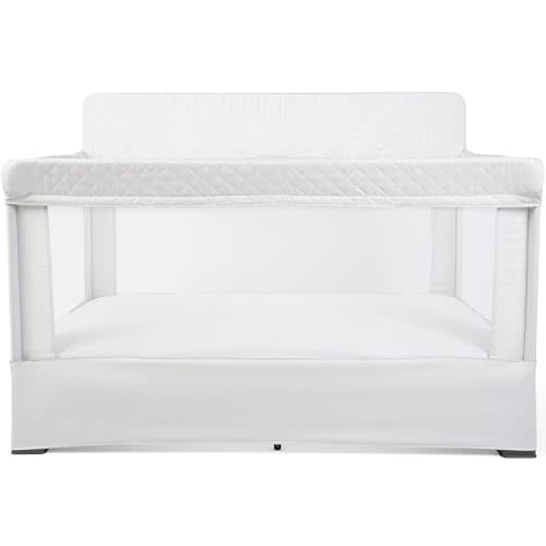 Baby Delight Lunaire Full Size Crib & Playard | Breathable Mesh Baby Crib | Tool-Free Assembly Baby Bed | Driftwood Grey