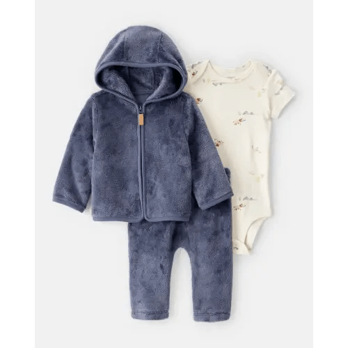Baby Boy 2-Piece Print Velour Jacket Outfit Set - Navy | Carter's