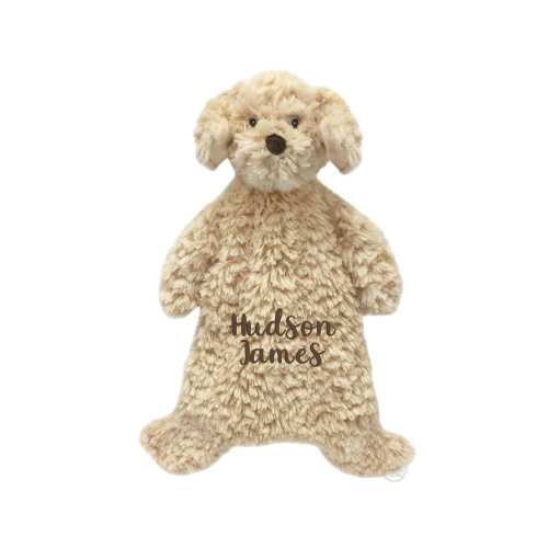 Personalized Goldendoodle Dog Lovey Blanket: Embroidered Baby Security Blankie