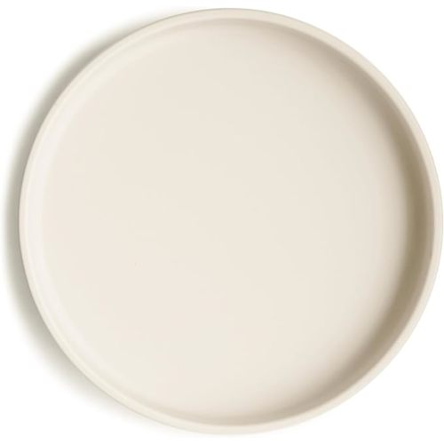 mushie Classic Silicone Suction Plate | BPA-Free Non-Slip Design (Ivory)