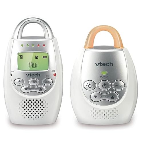VTech Communications DM221 Audio Baby Monitor, White/Silver