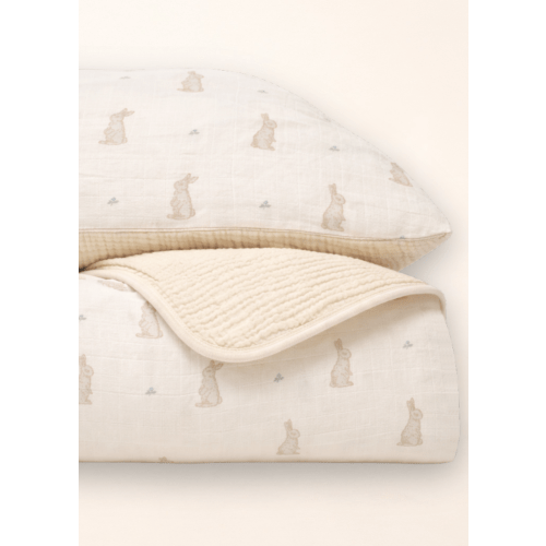 Bunny - Premium Muslin Crib Quilt & Sham Set