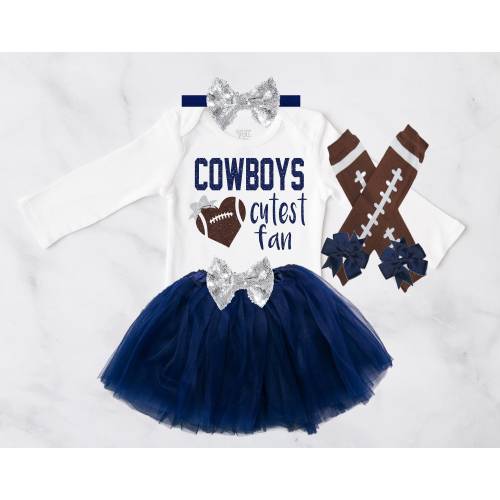 Cowboys baby gift, cowboys girl outfit, girls cowboys football set, cowboys fan gear, cowboys game day outfit, cowboys bodysuit,