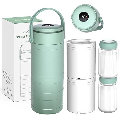 Portable Breast Milk Cooler, 24H 360° Cooling, Digital Temp Display, 22oz Capacity with 2 BPA-Free Bottles, CPC Certified for Outdoor Travel & Commute