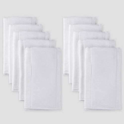 Gerber Baby Organic Cotton 10pk Prefold Gauze Diaper with Absorbent Pad - White One Size