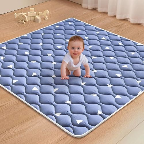 Lilyvibebearhappy Premium Foam Baby Play Mat 47" X 47", Thicken One-Piece Crawling Mat, Non-Slip Cushioned Baby Playmats for Infants, Babies, Toddlers - Machine Washable for Easy Care