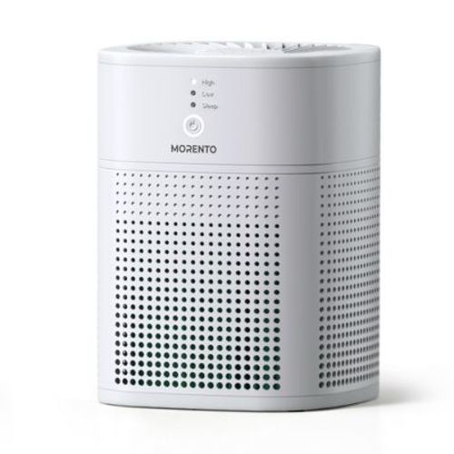 MORENTO Air Purifiers for Bedroom for Smoke, Small Air Purifier with Sleep Mode, White, 1 Pack