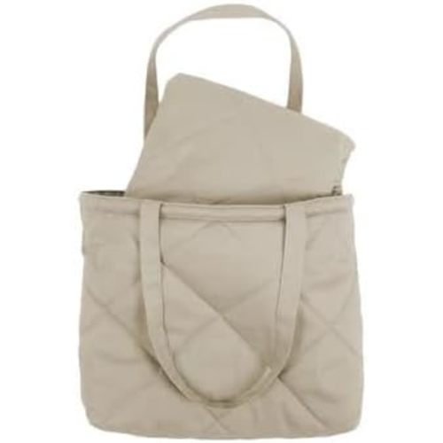 Snuggle Me® 2-in-1 Baby Play Mat - 100% Organic Cotton Baby Mat for Floor Play, Quilted, Foldable Playmat with Matching Tote Bag Included, Safety Certified & Machine Washable (37" x 37") - Birch