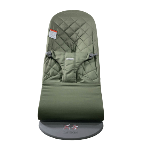BabyBjorn Bouncer Bliss, Dark Gray Frame, Dark Green Classic Quilt