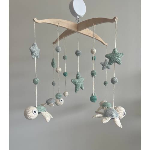 Turtle baby mobile - turtle baby mobile - Hanging musical mobile