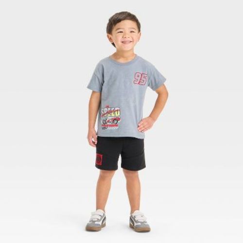 Toddler Boys' 2pc Disney Pixar Cars Lightning McQueen T-Shirt & Shorts Set - Gray 18M