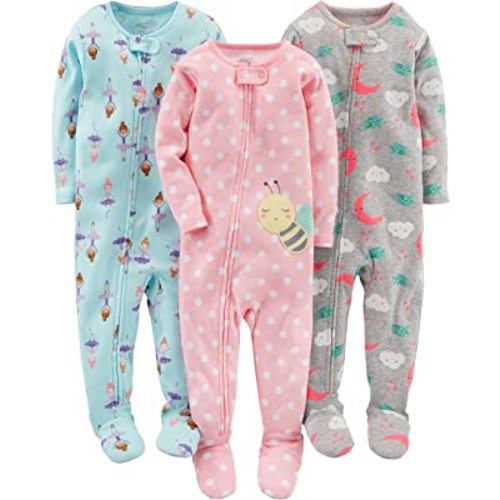 Simple Joys by Carter's Toddlers and Baby Boys' Snug-Fit Footed Cotton Pajamas, Pack of 3