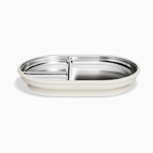 Lalo Stainless Steel Suction Plate - Oatmeal