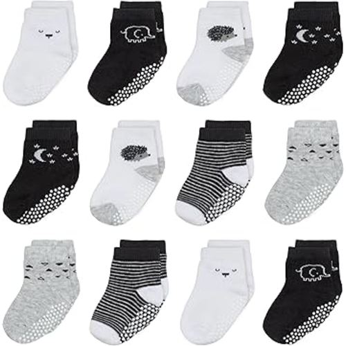 Mother's Choice Organic Cotton Baby Socks 6-12 Months - 12 pairs Soft and Cozy Girls and Boys Sock, Gentle Newborn Socks, Ideal For Baby Registry Infant Footwear for Daily Wear and Little Feet Comfort