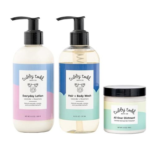 TUBBY TODD 3-Step Baby Bath & Skincare Routine - The Regulars Bundle - 8.5oz Baby Shampoo and Body Wash, 8.5oz Everyday Lotion & 3.5oz All Over Ointment - Lavender Rosemary - 6.83 Fl Oz (Pack of 3)
