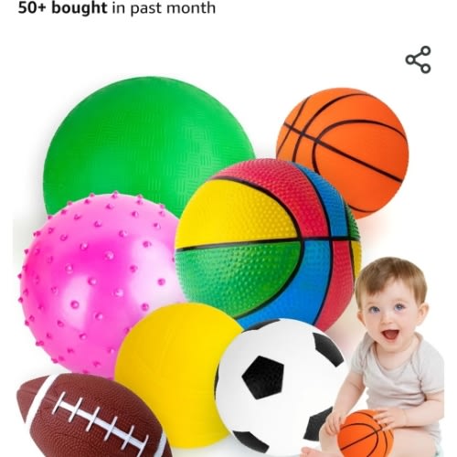 Amazon.com : HOESDA Balls for Toddlers 1-3,Toddler Sports Ball Outdoor Toys,Set of 7 Kids Foam Ball Baby Ball Indoor Outdoor Toys-Playground Ball Basketball Football Volleyball Rugby Bounce Ball with Bag : Toys & Games