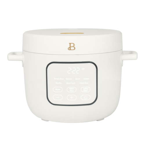 Beautiful 14-Cup Cooked, 6-Cups Uncooked Electric Rice and Grain Cooker, EverGood™ Ceramic Nonstick Coating, White Icing by Drew Barrymore