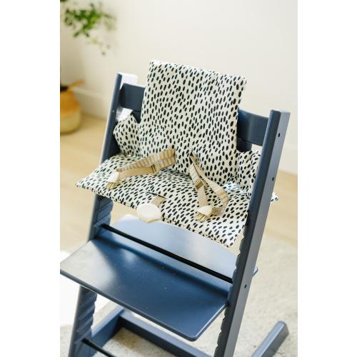 Black Polka Dot Stokke Tripp Trapp Cushion: Wipeable Highchair Accessory