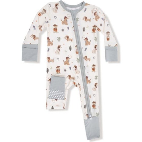 Cowboy Dogs Convertible Zip Romper, 3-6M