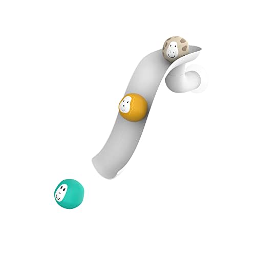 Matchstick Monkey, Bathtime Slide Set, Baby Bath Toy w/Biocote Protection to Keep Fresh & Clean, Sensory Learning - Slide Set (1 Slide + 3 Fun Animal Character Rocks), 6 Months Old+, White
