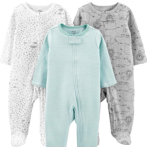 3-pack 2 Way Zip Onesies