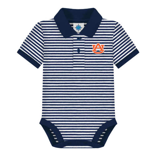 Auburn Tigers Striped Polo Bodysuit | College Baby