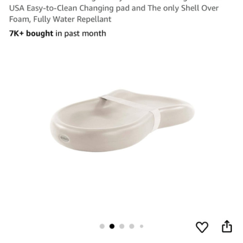 Keekaroo Peanut Changer Baby Vanilla– The Original Made in USA Easy-to-Clean Changing pad and The only Shell Over Foam, Fully Water Repellant