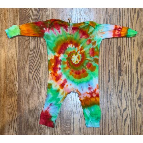 18 Months Body Suit. Ice-dyed Tie Dye Onesie.