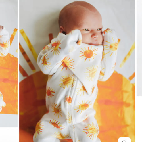 Organic 2-Way Zipper Footie in Suns – L'ovedbaby