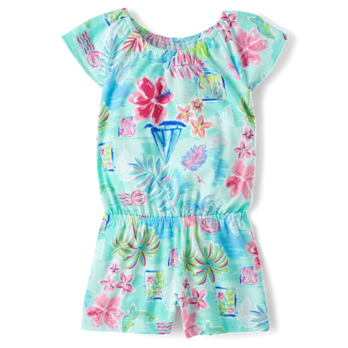 Baby And Toddler Girls Tropical Flutter Romper - Pink