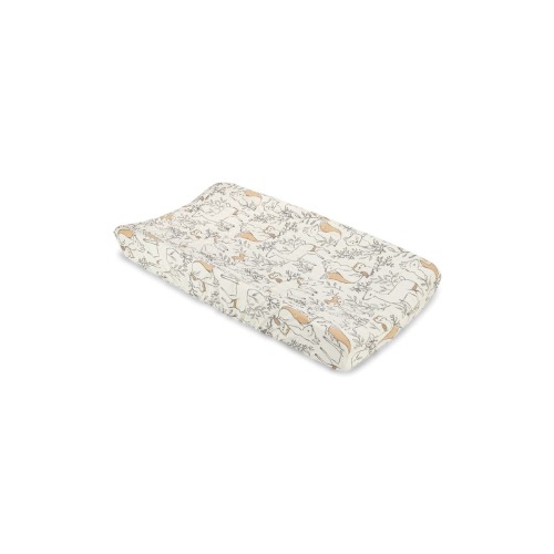 CRANE BABY Quilted Changing Pad Cover, White/ Grey