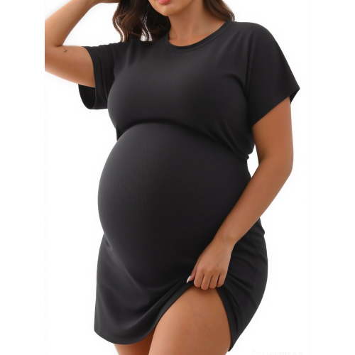 MINTREUS Women Short Sleeve Maternity Casual T-shirt Dresses Casual Mama Pregnancy Blouses Clothes