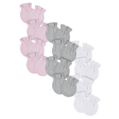 Gerber Baby Boy or Girl Gender Neutral No Scratch Mittens, 12-Pack, (0-3 Months)