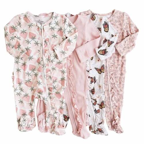 Ruffle Zipper Footies for Girls*