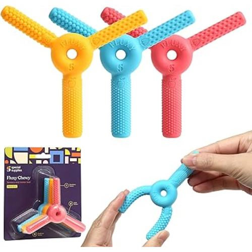 FLUXY Oral Motor Tool Therapy Sensory Motor Aid with 3 Unique Textures Combo 3 Pack